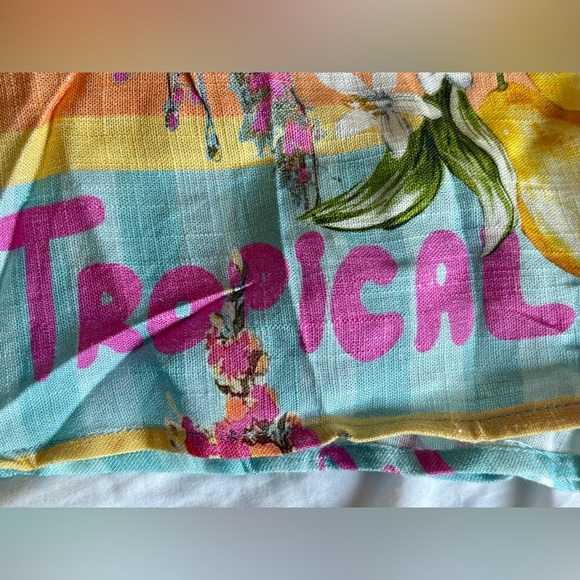 NWT Paper Heart seaside beach scene Lemoncello linen blend Maxi Dress - S - Picture 11 of 15